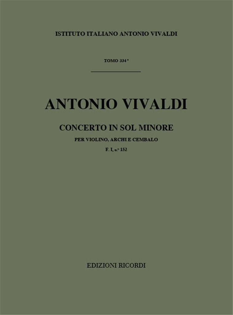 Concerti Per Vl., Archi E B.C.: In Sol Min. Rv 329